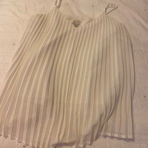 Pleated Cream Spaghetti Strap Cami